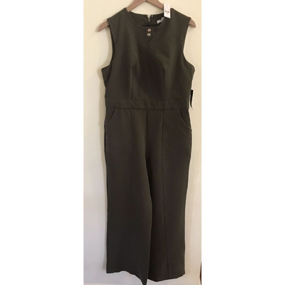 New York & Company Olive Jumpsuit